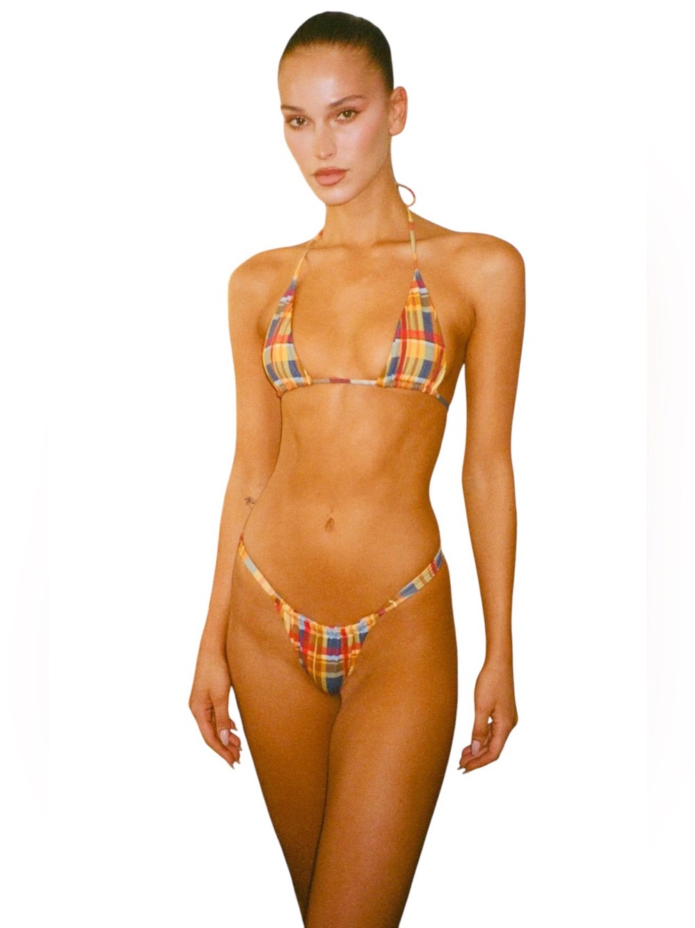 BAMBA SWIM NEW PLAID AMORE BIKINI.SIZE MED.